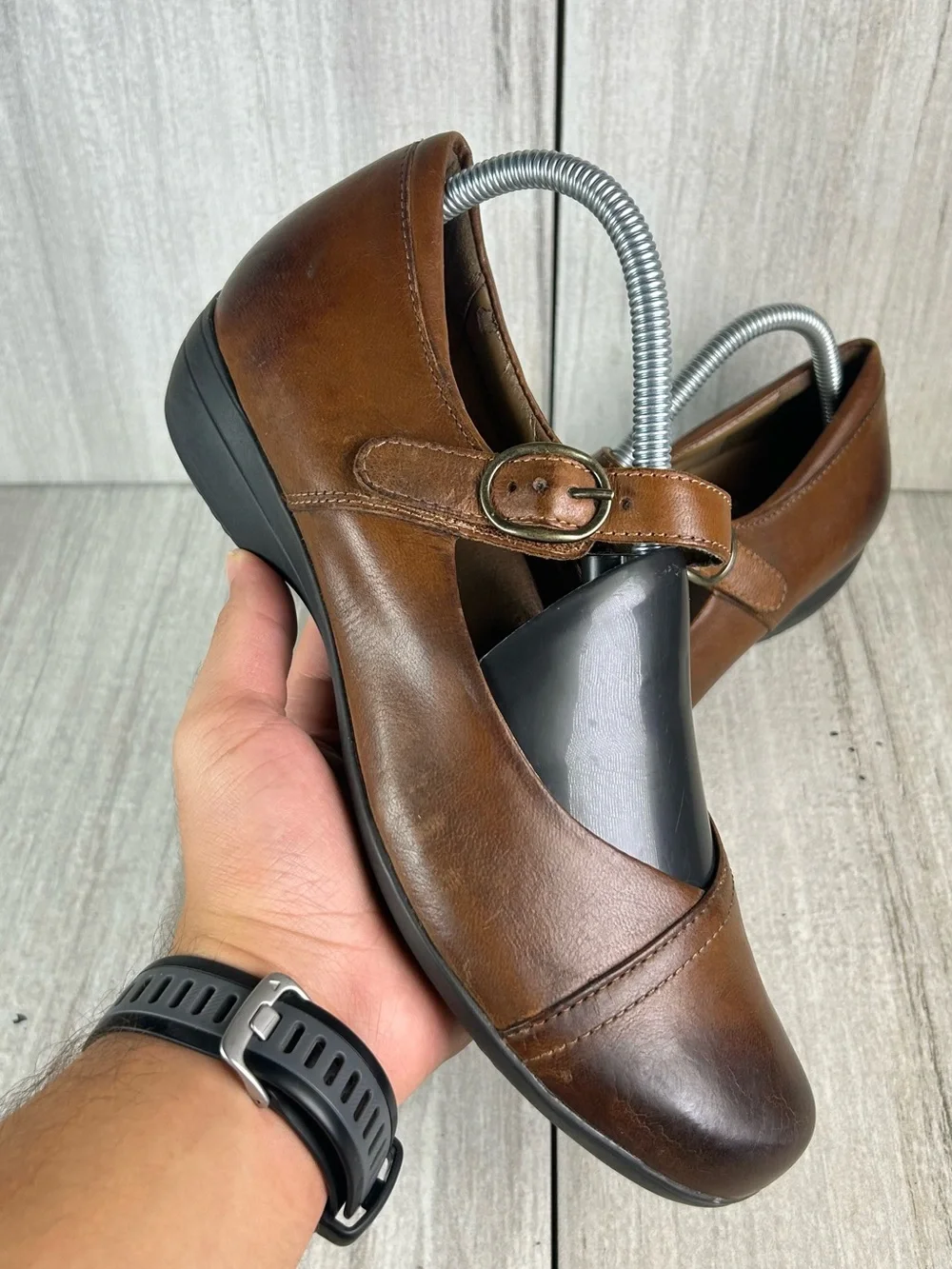Dansko Fawna Brown Leather Mary Jane Strap Comfort Shoe Womens Size 9 EUR 39